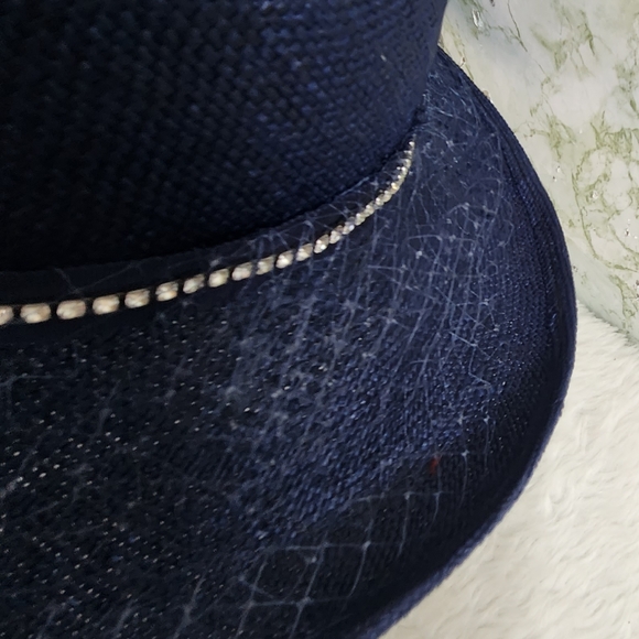 Ruth Alan Designs Navy Hat with Feathers and Rhinestones - Picture 7 of 12